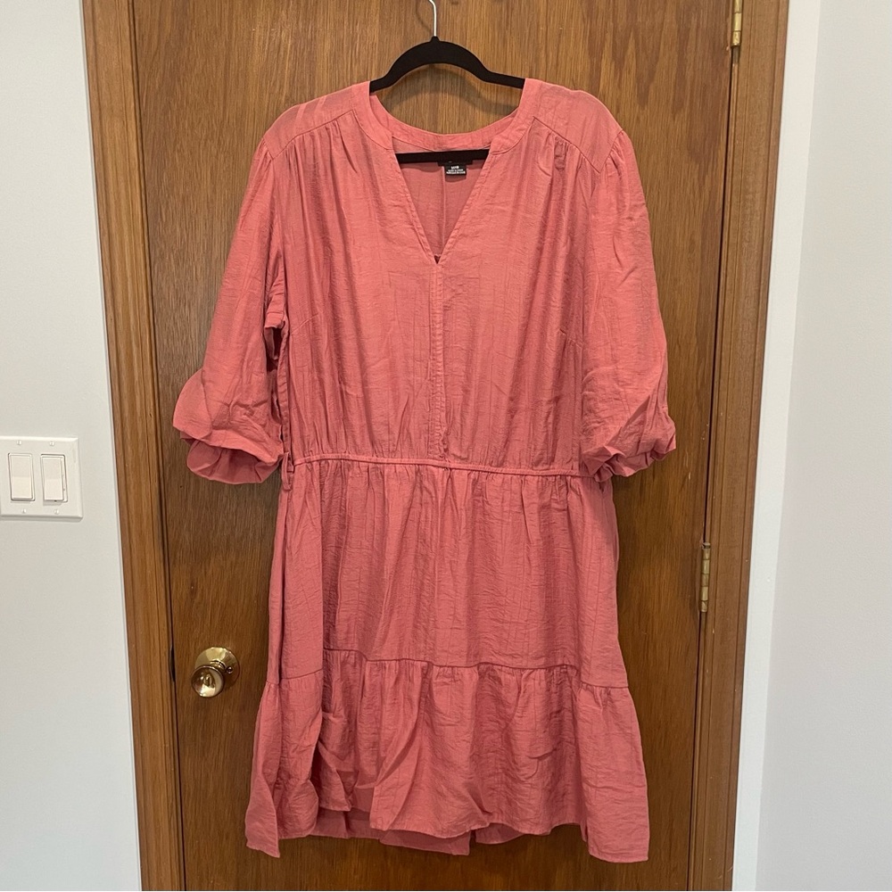 City Chic Dusty Pink Long Sleeve Dress